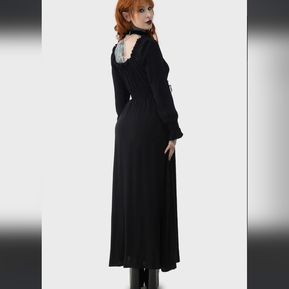 Killstar Gothic Black Long Sleeve Dress - Picture 6 of 10